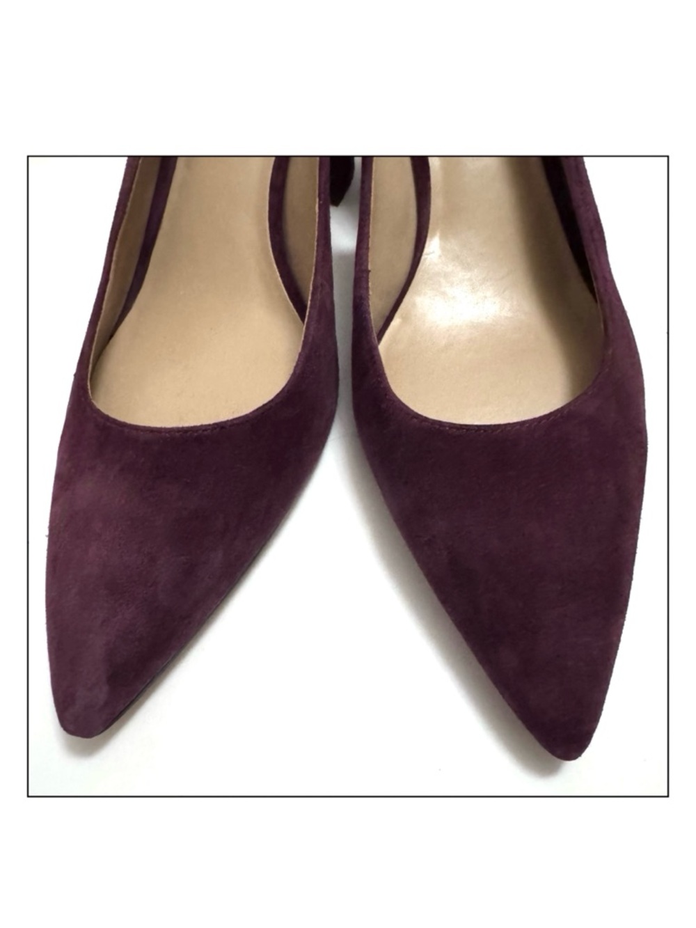 Ann Taylor Brielle Suede Block Heel Slingback Pump in Dark Plum Kiss 9.5 - Picture 9 of 12